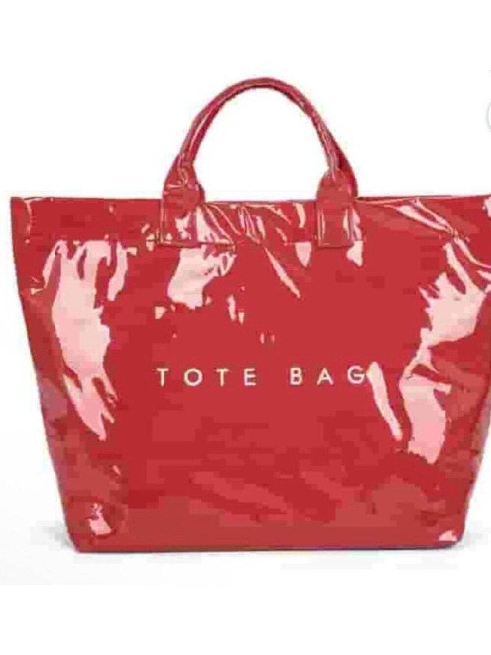 Large Red Patent Jelly Tote Bag Waterproof Large Capacity Shoulder Handbag Purse